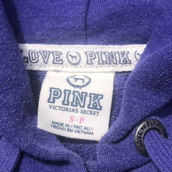 PINK Victoria's Secret "Love Pink" Hoodie Small Pullover Sweatshirt - Picture 5 of 10